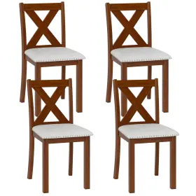 Hcst09877 Costway Wooden Dining Chair Set Of 4 With Acacia Wood Legs Padded Seat Curved Back