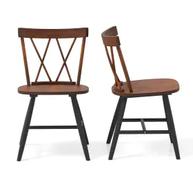 Hcst10784 Costway Dining Chairs Set Of 2 Farmhouse Kitchen Chair With Rubber Wood Frame