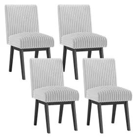Hcst10992 Costway Dining Chairs Set Of 4 With Padded Seat Rubber Wood Legs And Channel Tufted Backrest