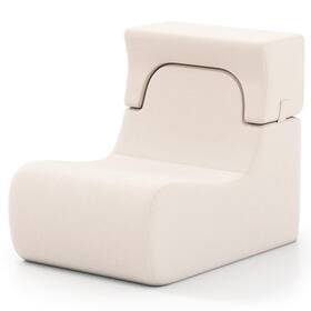 Costway Hcst11314 Floor Chair With Detachable Headrest Washable Ice Velvet Cover And Sponge Filling