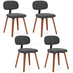 Costway Hcst11366 Dining Chairs Set Of 4 With Curved Backrest Padded Seat For Room Living