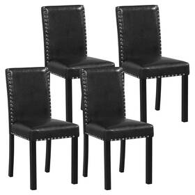 Costway Hcst11890 4pcs Dining Chair With Wood Legs Nailhead Trim Padded Seat Backrest For Living Room