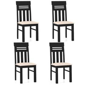 Costway Hcst12491 Dining Chairs Set Of 4 Faux Linen Fabric Farmhouse Side For Kitchen