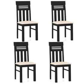 Hcst12491 Costway Dining Chairs Set Of 4 Faux Linen Fabric Farmhouse Side For Kitchen