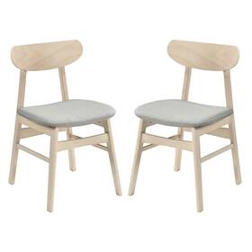 Costway Hcst13226 2pcs Dining Chair Fabric Upholstered Kitchen Armless Chairs With Rubber Wood Legs