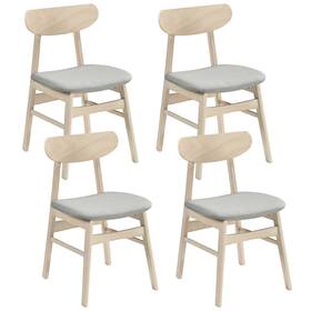 Costway Hcst13227 4pcs Dining Chair Fabric Upholstered Kitchen Armless Chairs With Rubber Wood Legs