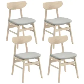 Hcst13227 Costway 4pcs Dining Chair Fabric Upholstered Kitchen Armless Chairs With Rubber Wood Legs