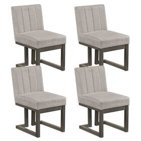 Costway Hcst13535 4pcs Wooden Dining Chairs Modern Farmhouse Fabric Upholstered Kitchen