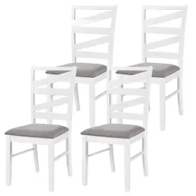 Hcst13554 Costway Dining Chairs Set Of 4 With Tall Backrests Linen Fabric Upholstered Seats