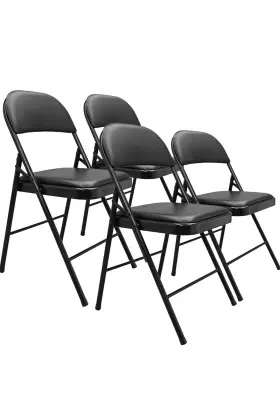 Hw58552 Costway Padded Seat Folding Chairs - 4 Pack