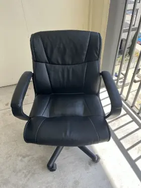 Hw60894 Costway Leather Ergonomic Mid-back Executive Office Chair - Black