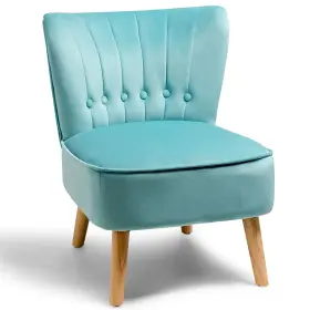 Hw66638gn Costway Armless Accent Chair Tufted Velvet Leisure Single Sofa For Home Green