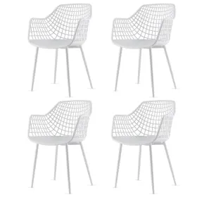 J735wh-4a17669 Costway 4 Pcs Modern Dining Chair Leisure Decorative With Metal Legs White