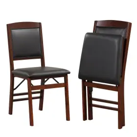 Jv10980bn Costway 2 Pack Folding Dining Chairs Foldable With Pvc Padded Seat And High