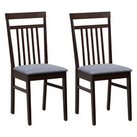 Costway K793dka18565 Upholstered Dining Chair Set Of 2 Kitchen Armless Padded With Slanted Backrest