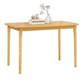 Costway Kc55994na Dining Table 48 Inch Wooden Rectangular X 28 31 Inches Natural