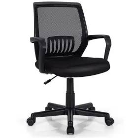 Qd-b7595 Costway Black Fabric Ergonomic Chairs With Arms