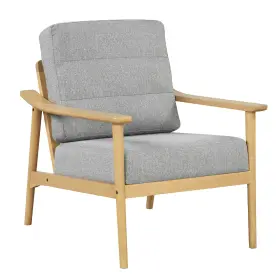 Us-2hcst06087 Costway Modern Accent Chair Upholstered Leisure Armchair With Rubber Wood Armrests And Legs