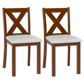 Us-2hcst09876 Costway Wooden Dining Chair Set Of 2 With Acacia Wood Legs Padded Seat Curved Back