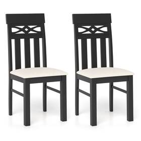 Costway Us-2hcst12486 Dining Chairs Set Of 2 High Back Room With Padded Seat For Kitchen
