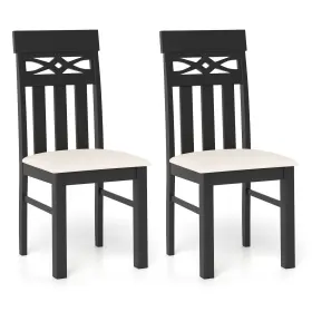 Us-2hcst12486 Costway Dining Chairs Set Of 2 High Back Room With Padded Seat For Kitchen