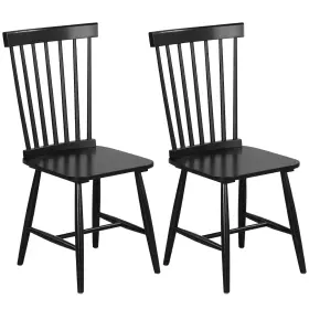 Us-2jv11291dk Costway Set Of 2 Windsor Dining Chairs Spacious Seats And Solid Rubber Wood Frame Armless