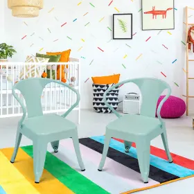 Uw65685cfa27262 Costway Set Of 2 Kids Tolix Chair Steel Armchair Stackable Indoor Outdoor Home Blue