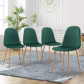 Cosvalve 500sa Green Set Of 4 Velvet Dining Chairs With Metal Legs Kitchen Room
