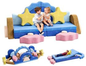 Cozibb Cz-ks06 24pcs Modular Kids Play 65.4 Inches X 26.4 22.9 Blue