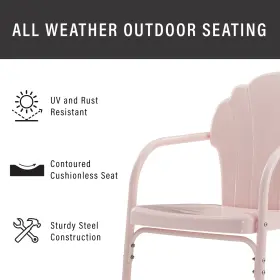 Co1029-pi Crosley Tulip 2pc Outdoor Metal Armchair Set - 2 Chairs Pastel Pink Gloss