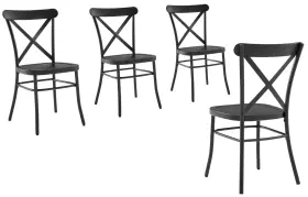Crosley Furniture 710244252058 Camille Metal Dining Chair Set Of 4 Matte Black