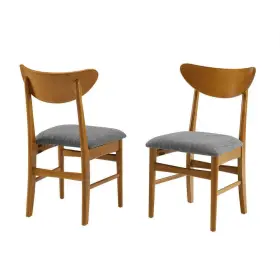 Cf6021-ac Crosley Furniture Dining Chairs Wood With Upholstered Seat In Acorn 2-piece