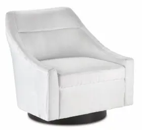 7000-0371 Currey And Company Pryce - 32.5 Inch Swivel Chair-black/muslin Finish Occasional Seating