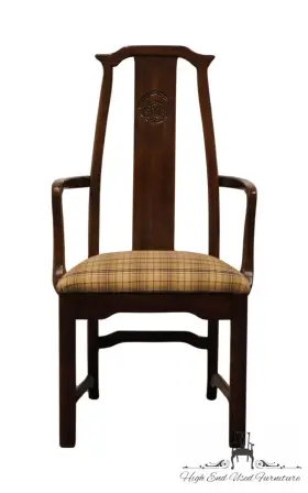 10365 Davis Cabinet Co. Asian Inspired Dining Arm Chair - Dark Teak Finish