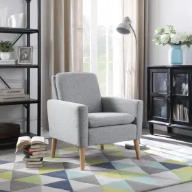 Sfc02 Dazone 29 Inch Wide Gray Modern Linen Accent Single Armchair