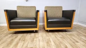 Lc350 Decca Contract Rottet Lounge Chairs Pair Mark Kapka Each Chair Was 5515 New