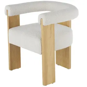 086574 Deco 79 Polyester Living Room Accent Chair Curved Back Mid Century Modern Round