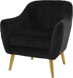 53995 Deco 79 Polyester Accent Chair 30 Inch X 28 32 Black