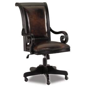 Decorinspired 955265147448 Executive Chair Genuine Leather Nailhead Swivel Tilt Office Solid Wood Base