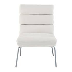 Decoro I00219-1001 Classic Brands Eternity Upholstered Armless Accent Chair White Mid-century