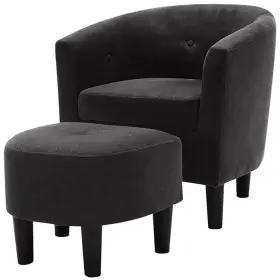 Devion Furniture 850027247045 57 H Transitional Polyester Fabric Upholstered Button Tufted Ac
