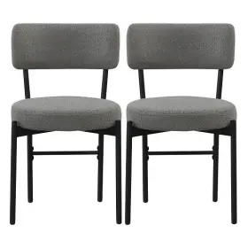 Dining Chair Set 197867398958 Of 2 With Curved Backrest And Padded Seat-gray - Color Gray