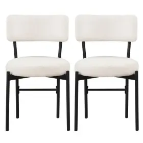 Dining Chair Set 197867398965 Of 2 With Curved Backrest And Padded Seat-white - Color White