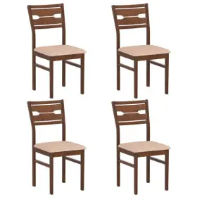 Dining Chair Set 694162387910 Of 2/4 With Rubber Wood Frame And Padded Seat-4