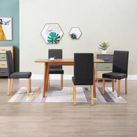 Dining Chair Set 719883576633 Of 4 Dark Gray Fabric Standard Ergonomic