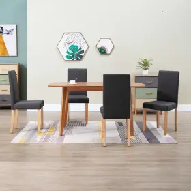 Dining Chair Set 719883576633 Of 4 Dark Gray Fabric Standard Ergonomic