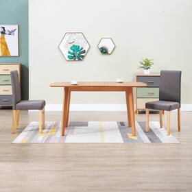 Dining Chair Set 719883576787 Of 2 Taupe Fabric Standard Durable