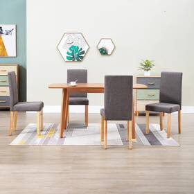 Dining Chair Set 719883576794 Of 4 Taupe Fabric Medium Ergonomic