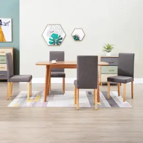 Dining Chair Set 719883576794 Of 4 Taupe Fabric Medium Ergonomic