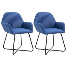 Dining Chair Set 719883607610 Of 2 Blue Polyester And Powder-coated Steel